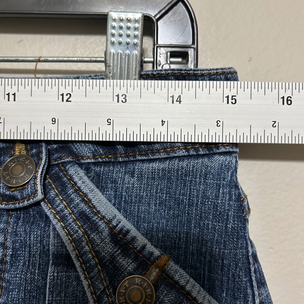 Kikst Jeans Women's Denim Shorts Size 8 Blue Cargo Pockets Y2K Bermuda Casual - Picture 8 of 11